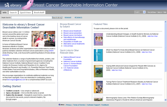 Breast Cancer Searchable Information Center