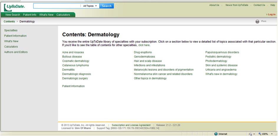 Dermatology UpToDate