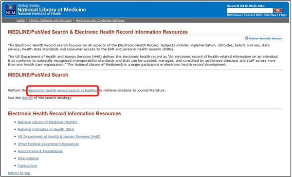 Electronic Health Records page