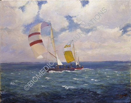 Racing Pair Before a Southwest Wing, Oil on canvas (23)